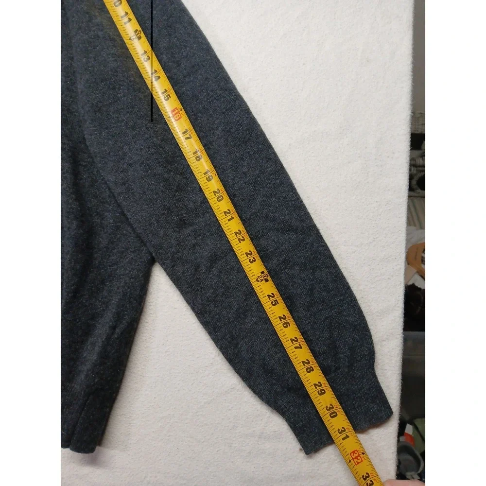 J.CREW Cashmere Sweater Mens Medium 1/4 Zip Pullover Jumper Blue‎ Soft